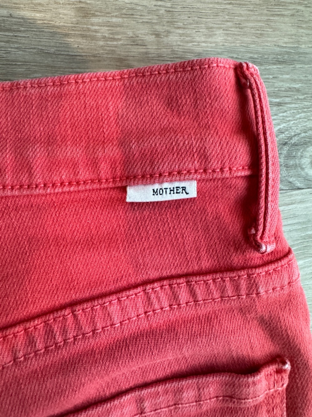 Mother Womens Sz 26 Tomato Red The Stunner Ankle Fray Hem Denim Jeans - Picture 15 of 15